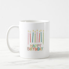 Happy Birthday with Candles on  コーヒーマグカップ