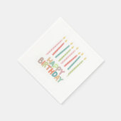 Happy Birthday with Candles on スタンダードカクテルナプキン (角)