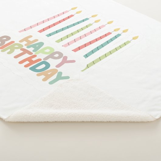 Happy Birthday with Candles Sherpa Blanket シェルパブランケット (3/4)