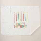 Happy Birthday with Candles Sherpa Blanket シェルパブランケット (正面(横))