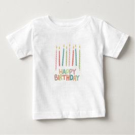 Happy Birthday with Candles T-Shirt ベビーTシャツ