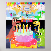 Happy birthday with dinosaurs ポスター (正面)