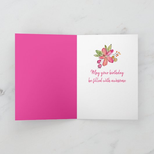 Happy Birthday With White Bow カード (内部)