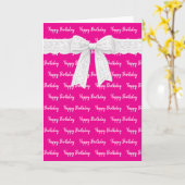 Happy Birthday With White Bow カード (黄色い花)