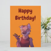 Happy Birthday wolf カード (スタンド正面)
