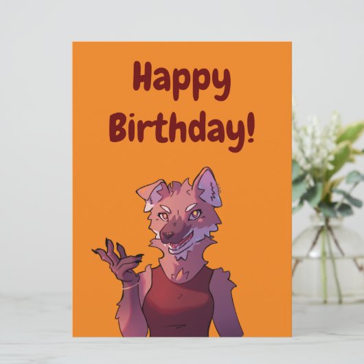 Happy Birthday wolf カード (スタンド正面)