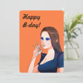 Happy Birthday Woman Retro Party Invitation 招待状 (スタンド正面)