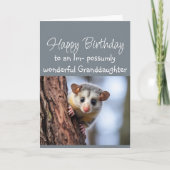 Happy Birthday Wonderful Granddaughter Opposum カード (正面)