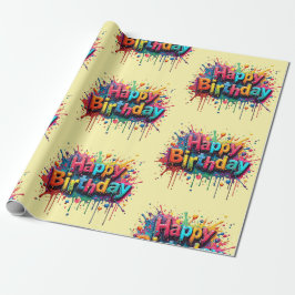 Happy Birthday Wrapping Paper – Bright Multicolor  ラッピングペーパー