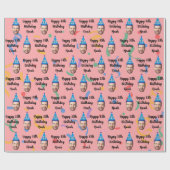 Happy Birthday Wrapping Paper, Custom Birthday Red ラッピングペーパー (フラット)