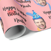 Happy Birthday Wrapping Paper, Custom Birthday Red ラッピングペーパー (ロールコーナー)