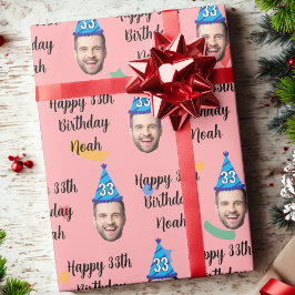 Happy Birthday Wrapping Paper, Custom Birthday Red ラッピングペーパー