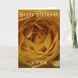 Happy Birthday Yellow Rose Personalizable Card カード