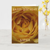 Happy Birthday Yellow Rose Personalizable Card カード (黄色い花)