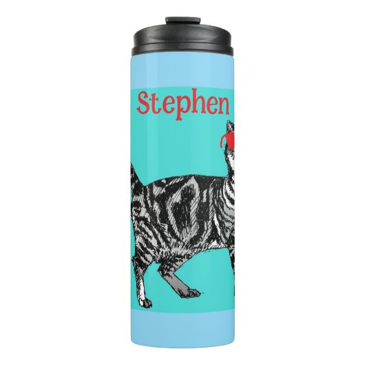 Happy Birthday You Cool Tabby Cat Mens Husband タンブラー (正面)