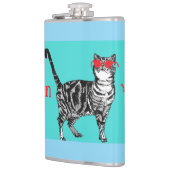 Happy Birthday You Cool Tabby Cat Mens Husband フラスク (左)