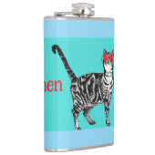 Happy Birthday You Cool Tabby Cat Mens Husband フラスク (右)