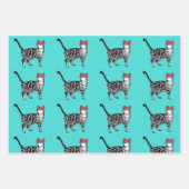 Happy Birthday You Cool Tabby Cat Mens Husband ラッピングペーパーシート (正面2)