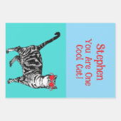 Happy Birthday You Cool Tabby Cat Mens Husband ラッピングペーパーシート (正面)