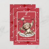 Happy Birthday You Little Monkey 招待状 (正面/裏面)