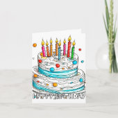 Happy Birthday Yummy Cake Art カード (正面)