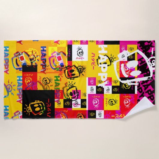 HAPPY Blitch Beach Towel ビーチタオル (正面)