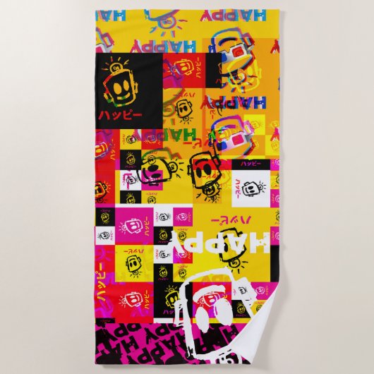 HAPPY Blitch Beach Towel ビーチタオル (正面)