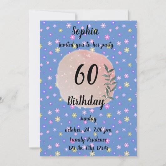 Happy blooming flower 招待状 (裏面)