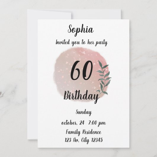 Happy blooming flower 招待状 (裏面)