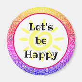 Happy Boho Rainbow Sun Magnet マグネット (正面)