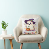  Happy Boo Cute Ghost Throw Pillow クッション (椅子)