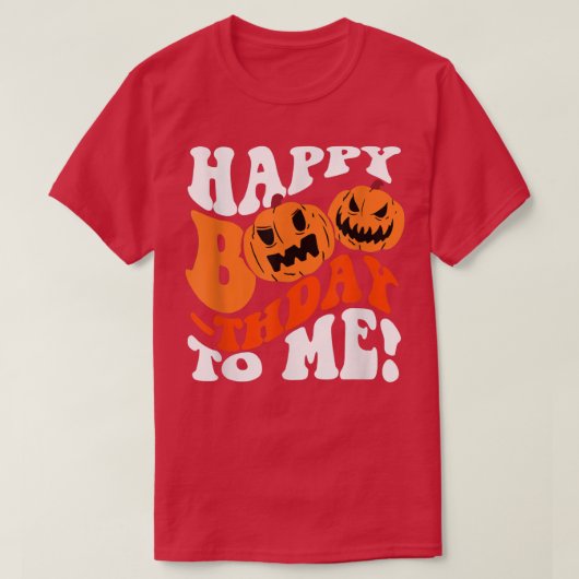 Happy BooThday to Me Pumpkin Jack O Lantern Hallow Tシャツ (デザイン正面)