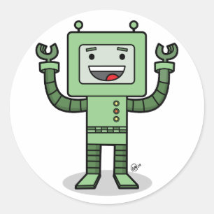 Happy Bot – スタンプ ラウンドシール