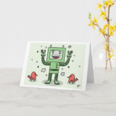 Happy Bot and Friends - Greeting Card カード (黄色い花)