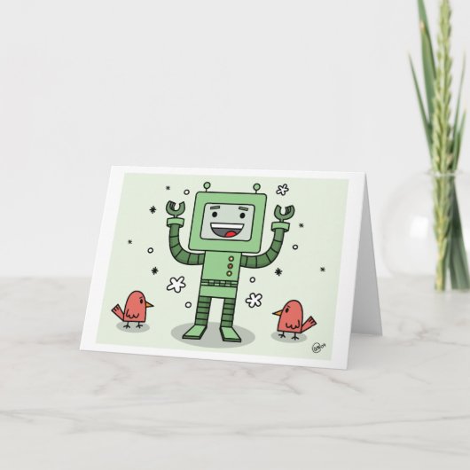 Happy Bot and Friends - Greeting Card カード (正面)