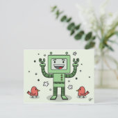 Happy Bot and Friends - PostCard ポストカード (スタンド正面)