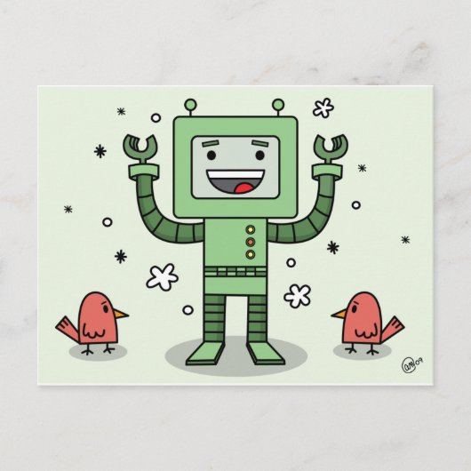 Happy Bot and Friends - PostCard ポストカード (正面)