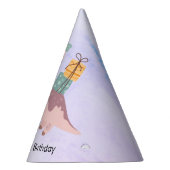 Happy Brachiosaur恐竜運の贈り物，紫 パーティーハット (右)