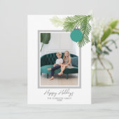 Happy Branches withポートレートChristmas Photo シーズンカード (スタンド正面)