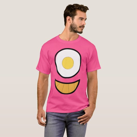 Happy Breakfast of a Fried Egg and a Croissant 80s Tシャツ (正面フル)