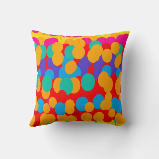 HAPPY BUBBLE PATTERNS MIXED COLORS クッション (裏面)