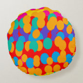 HAPPY BUBBLE PATTERNS MIXED COLORS ラウンドクッション (裏面)