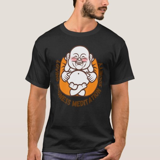 Happy Buddha Loving Kindness Metta Blessing Prayer Tシャツ (正面)
