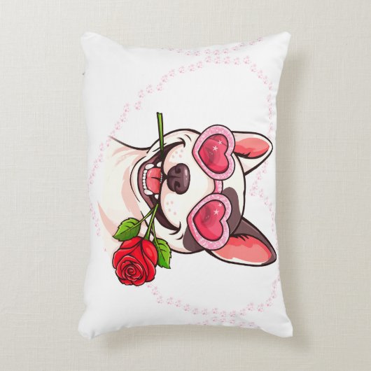 Happy bull terrier アクセントクッション (正面(垂直))