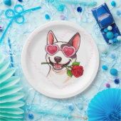 Happy bull terrier ペーパープレート (パーティー)