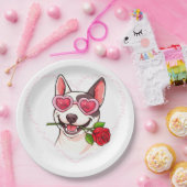 Happy bull terrier ペーパープレート (パーティー)