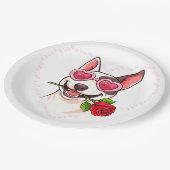 Happy bull terrier ペーパープレート (アングル)