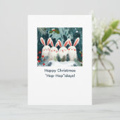 Happy Bunnies Christmas Card with Custom Message シーズンカード (スタンド正面)