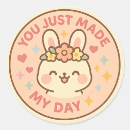 Happy Bunny Appreciation Sticker ラウンドシール