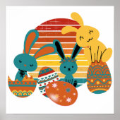 Happy Bunny, Easter Egg, Cute ポスター (正面)
